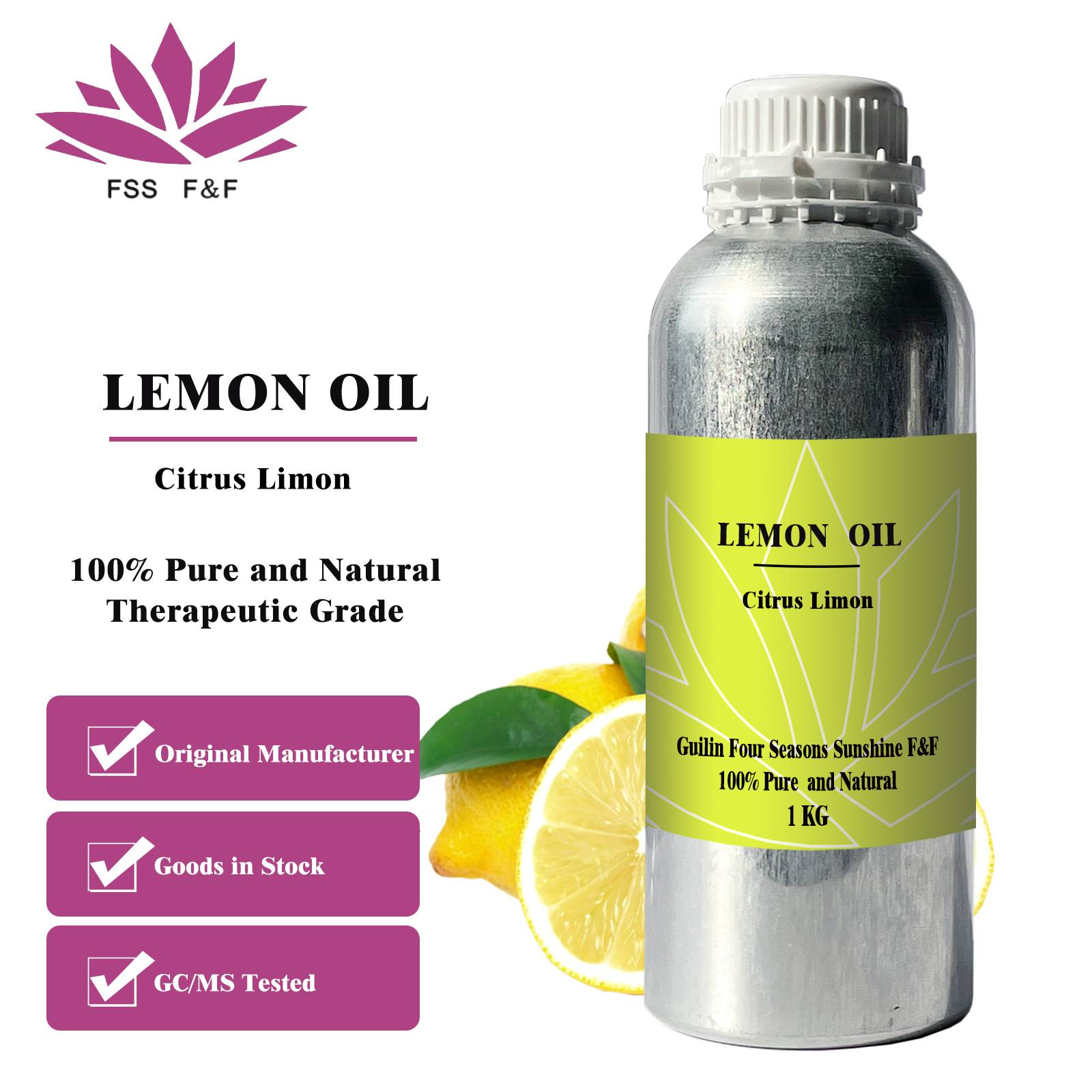 100% pure essential oil citrus limon lemon oil supplier