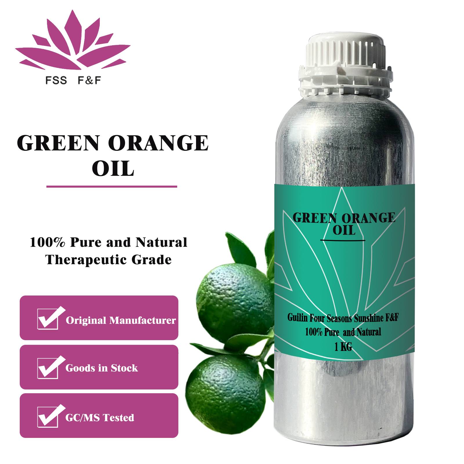 100% pure essential oil green orange oil